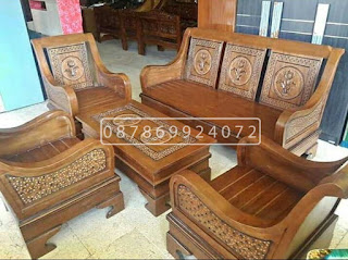 Kursi Tamu Kayu jati Minimalis ukiran semut klasik murah berkualitas